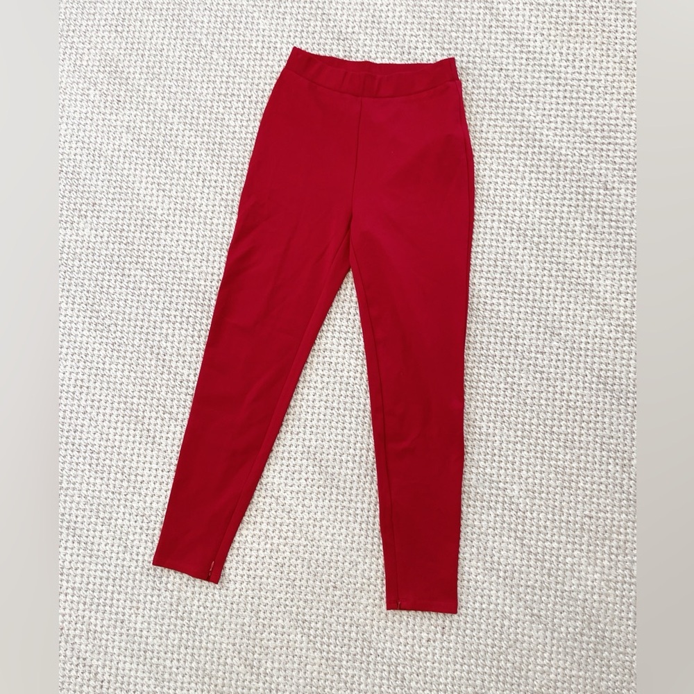 NWT Dress the Population Women's Red Classic Ponte Legging Small S - Picture 3 of 10